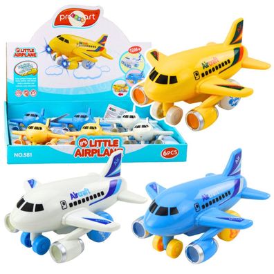 Lean Toys Flugzeug mit Antrieb - Lichtgeräusche 3 Farben wählbar