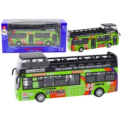Leantoys Touristenbus Doppeldecker zu öffnende Tür grün