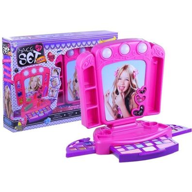 Lean Toys Schminktisch mit Accessoires und Beleuchtung Pink