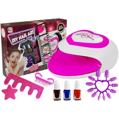 Lean Toys Kinder Nagellack Set + Nagellampe