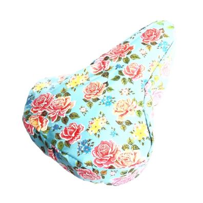 Satteldecke Flowers ca. 26 x 20 cm - Kunststoff glänzend/matt - hellblau/bunte Blumen