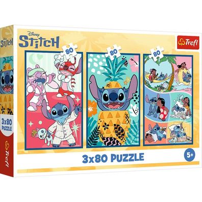 TREFL Puzzle Lilo & Stitch: Die Welt von Stitch 3x80 dlks