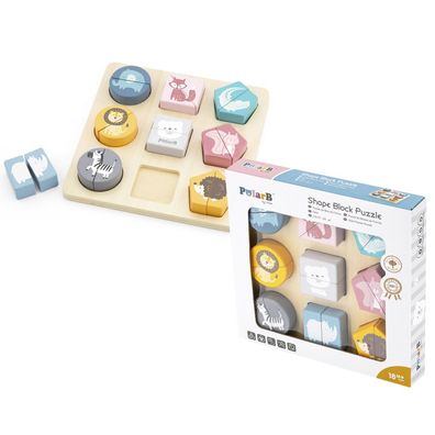 Viga 44012 PolarB Shape Block Puzzle - Wildtiere