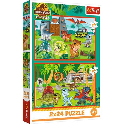 TREFL Puzzle Jurassic World: Männliche Dinosaurier 2x24 puppen