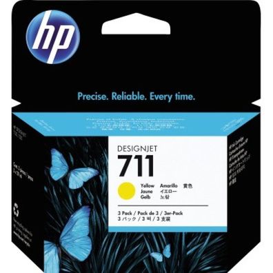 HP HP Ink No 711 HP711 HP 711 Yellow Gelb 3-pack 3pack (CZ136A)