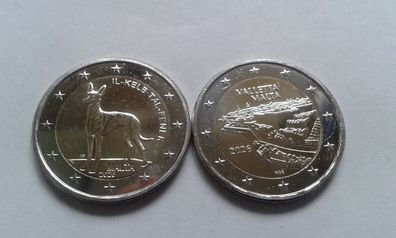 2x2 euro 2026 Malta Pharaonenhund+Valletta lose aus Rollen entnommen - SOFORT