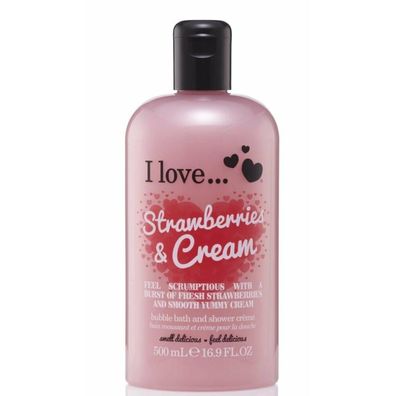 I Love... Strawberries & Cream Bubble Bath & Shower Cream 500ml