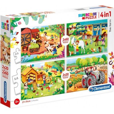Clementoni 2X20 + 2X60Pcs Puzzle The Farm 21304 X6