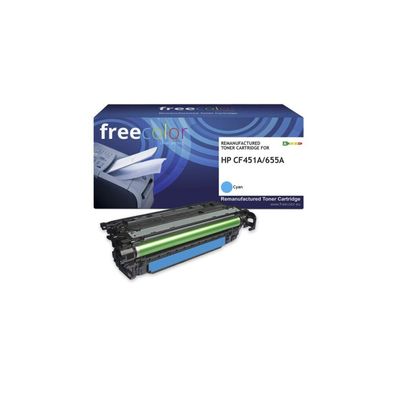 Freecolor Toner HP 655A (CF451A) cyan 10500 Seiten remanufactured