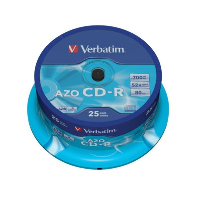 1x25 Verbatim Data Life Plus CD-R 80, 52x Speed, Spindel
