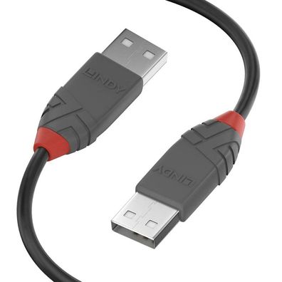 LINDY USB 2.0 Kabel Typ A/A Anthra Line M/M 2m