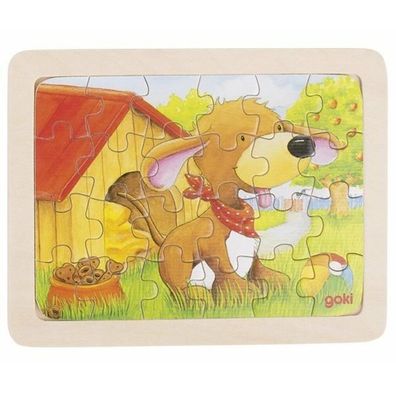 Goki Holzpuzzle Tiere, 6-teilig