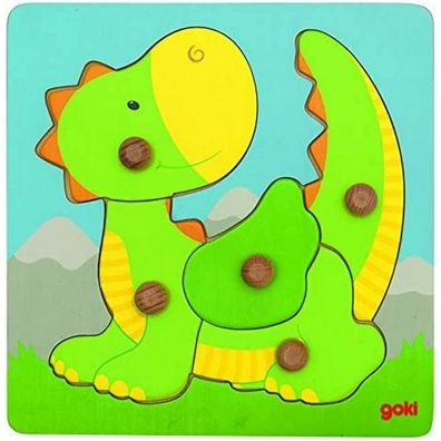 Goki Holzblasenpuzzle Drache, 5tlg
