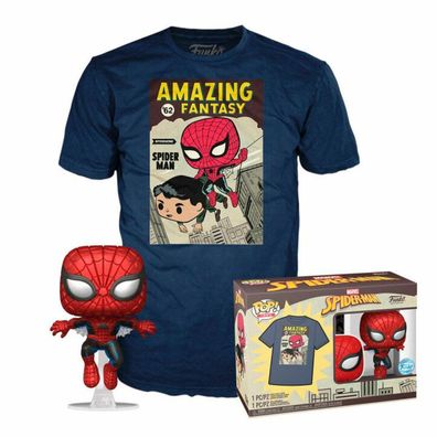 Set Figur POP & Tee Marvel Spiderman Comic Cover