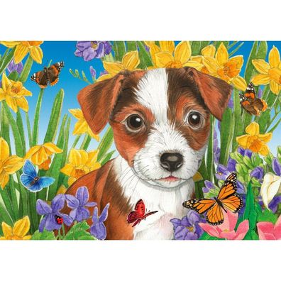 ENJOY Puzzle Hundewelpe im Garten 1000 Teile