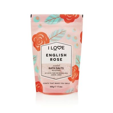 I Love... English Rose Bath Salts 500g