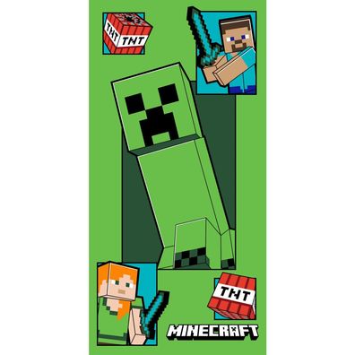 Jerry Fabrics Minecraft Creeper Kommendes Handtuch 70x140 cm