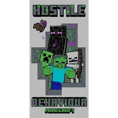 Jerry Fabrics Minecraft Feindseliges Verhalten Handtuch 70x140 cm