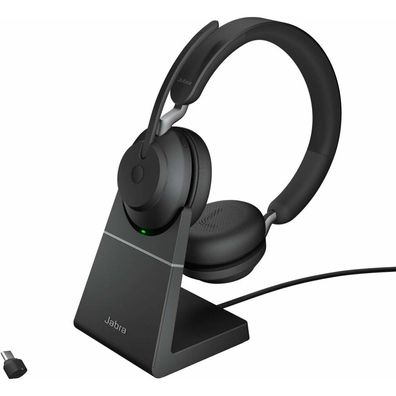 Jabra Headset, m. Station, Evolve2 65 UC, Stereo, USB C, Bluet.5.0, schwarz