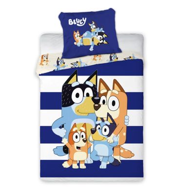 Bluey Bettwäsche Kinder Baumwolle Bettbezug 135 × 200 cm 80 × 80 cm Set