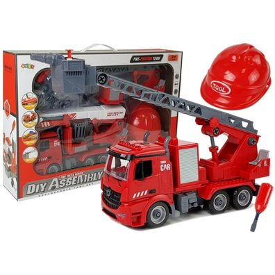 Lean Toys DIY-Feuerwehrauto-Bausatz 2in1