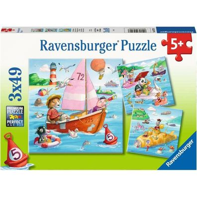 Ravensburger Puzzle Tiere und Wassergefäß 3x49 Teile