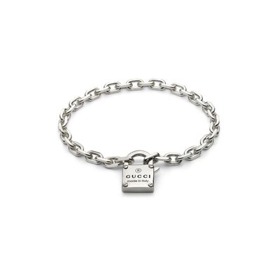 Gucci – YBA796341001 – Markenarmband aus Sterlingsilber mit Vorhängeschloss-Motiv und