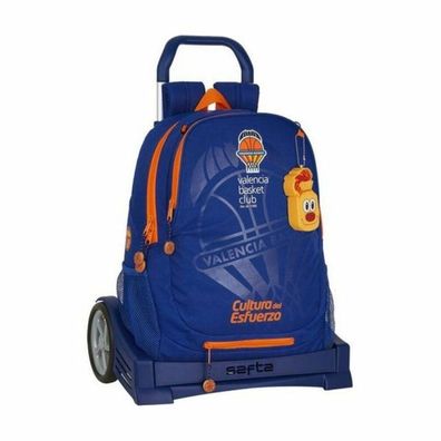 School Backpack With Wheels Evolution Valencia Basket Blue Orange