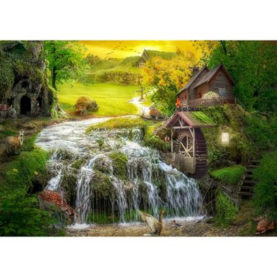 ENJOY Puzzle Blockhaus am Zauberfluss 1000 Teile