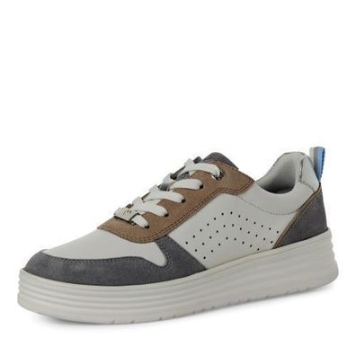 Marco Tozzi Sneaker - Weiß / Hellblau Leder/Synthetik