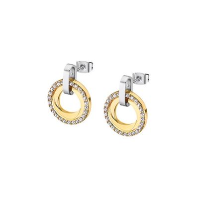 Stylish steel earrings with clear zircons Woman Basic LS2176-4 / 2