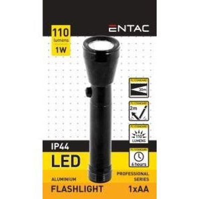 NoBrand Enzo Entac LED-Taschenlampe 1 W Aluminium schwarz 1xaa 5700110