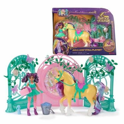 Unicorn Academy - Small Doll Ava & Leaf Stall Spielset