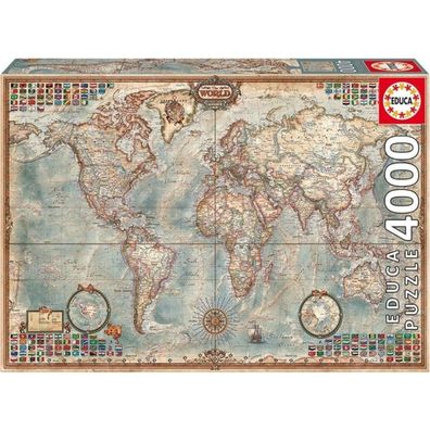 EDUCA Puzzle Politische Weltkarte 4000 Teile