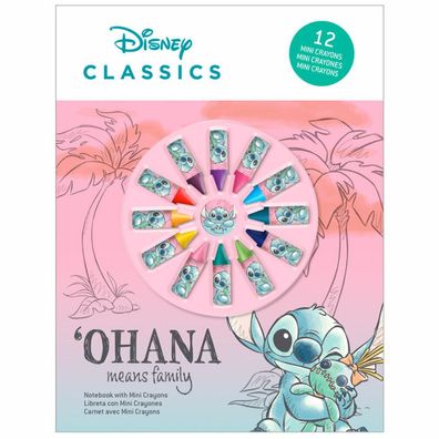 Disney Stitch Notizbuch + 12 Buntstifte Set