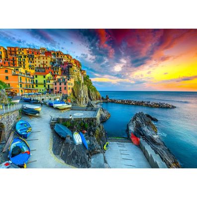 ENJOY Puzzle Hafen von Manarola bei Sonnenuntergang, Cinque Terre, Italien 1000 Teile