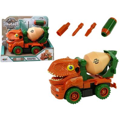 IMPORT Leantoys Beton-LKW Dinosaurier bringt orangefarbenes Zubehör auf den Markt