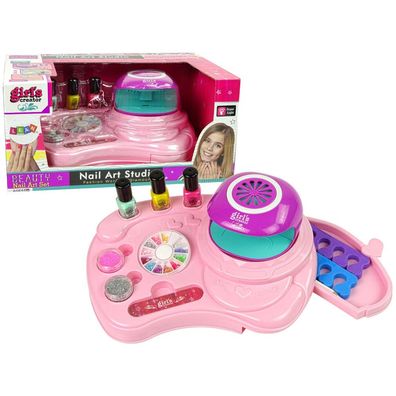 Lean Toys Nagellack Set Nagel Glitzer Lampe Aufkleber