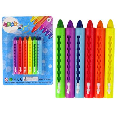 Lean Toys Pastellkreiden 6 Stk Buntstifte für Kinder