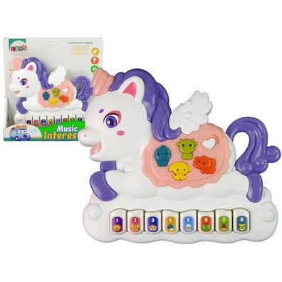 Leantoys Interaktives Klavier Einhorn Sound Tiergeräusche Melodien Weiß