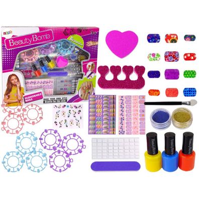 Leantoys Nagellack-Set Nagellack-Aufkleber Muster Glitzer