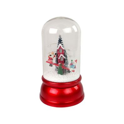 Lean Toys LEAN Toys Weihnachtskuppel mit Schnee und Musik, Weihnachtsmann, Rot
