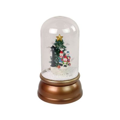 Lean Toys LEAN Toys Weihnachtskuppel mit Schnee und Musik, Weihnachtsmann, Gold