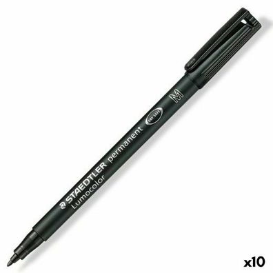 10 Staedtler Lumocolor Folienstifte schwarz 1,0 mm permanent