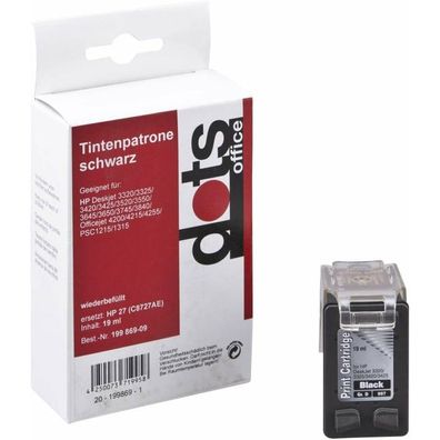 dots schwarz Tintenpatrone ersetzt HP 27 (C8727AE)