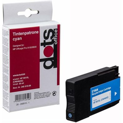 dots cyan Tintenpatrone ersetzt HP 951XL (CN046AE)