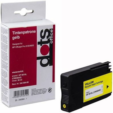 dots gelb Tintenpatrone ersetzt HP 951XL (CN048AE)