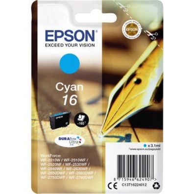 Epson Druckerpatrone DURABrite Ultra 16 (C13T16224012) cyan