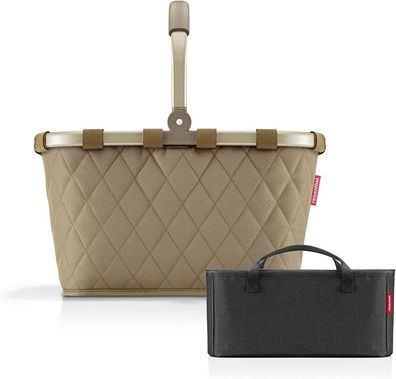 reisenthel Set Carrybag + Organizer BKBX, rhombus olive + black, Unisex