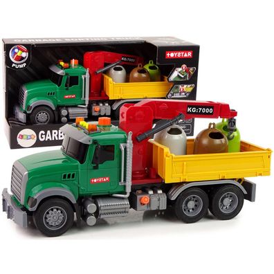 Lean Toys LKW-Auto-Kran-Transport-Mülltonnen-Sound